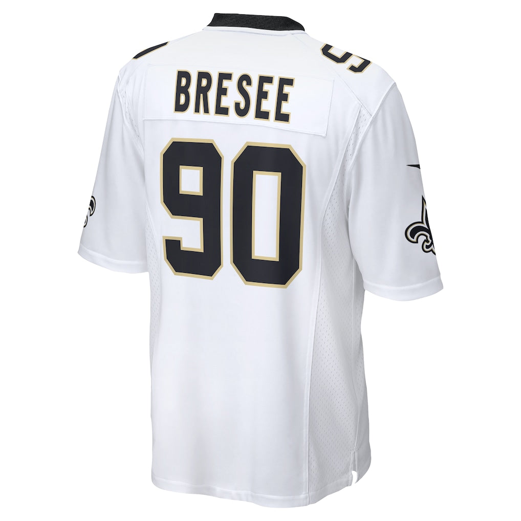 Perkns NO.Saints #90 Bryan Bresee White Game Jersey