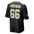 Perkns NO.Saints #66 William Sherman Black Team Game Jersey