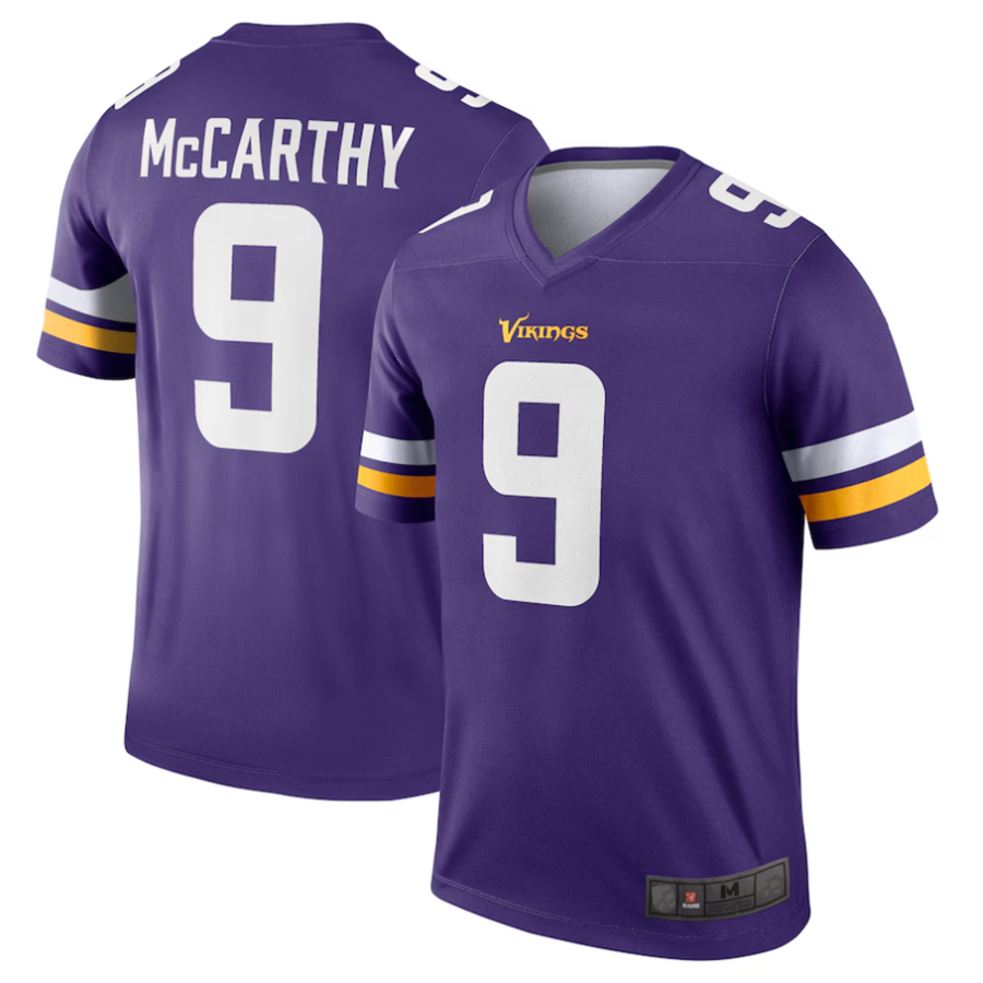 Perkns #9 J.J. McCarthy Player MN.Vikings Purple Alternate Legend Stitched Jerseys