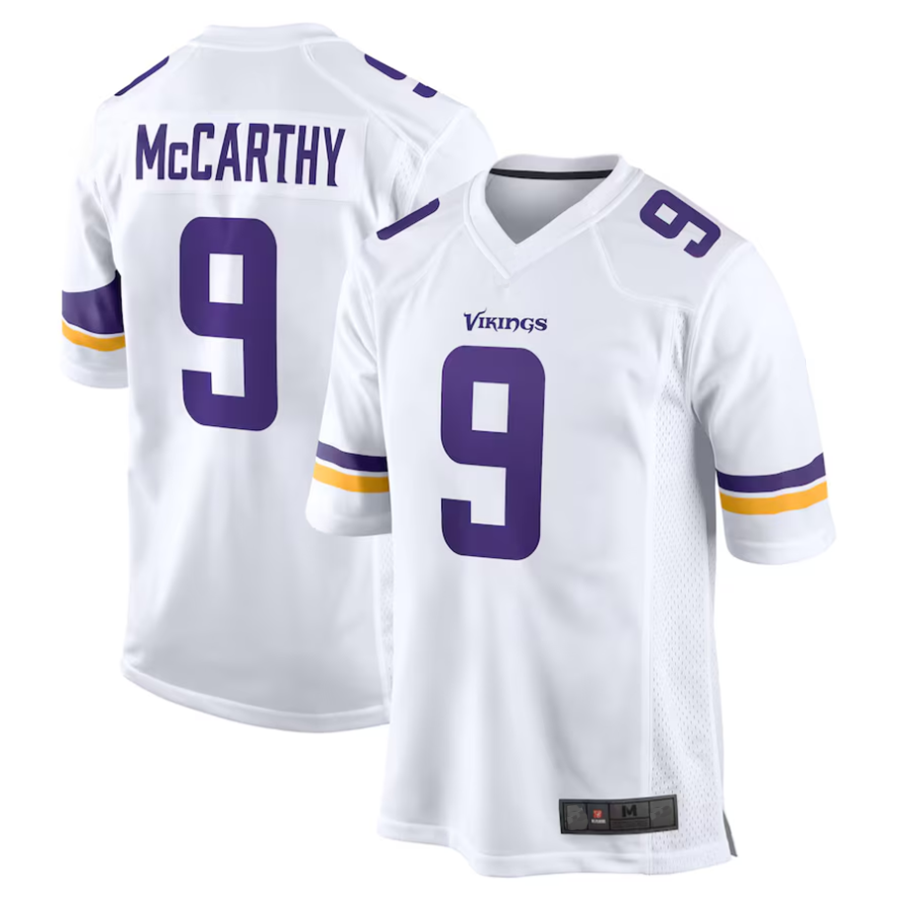 Perkns #9 J.J. McCarthy Player MN.Vikings White Game Stitched Jerseys