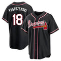 Perkns A.Braves #18 Mike Yastrzemski player Black Replica Fashion Out Stitched Jerseys