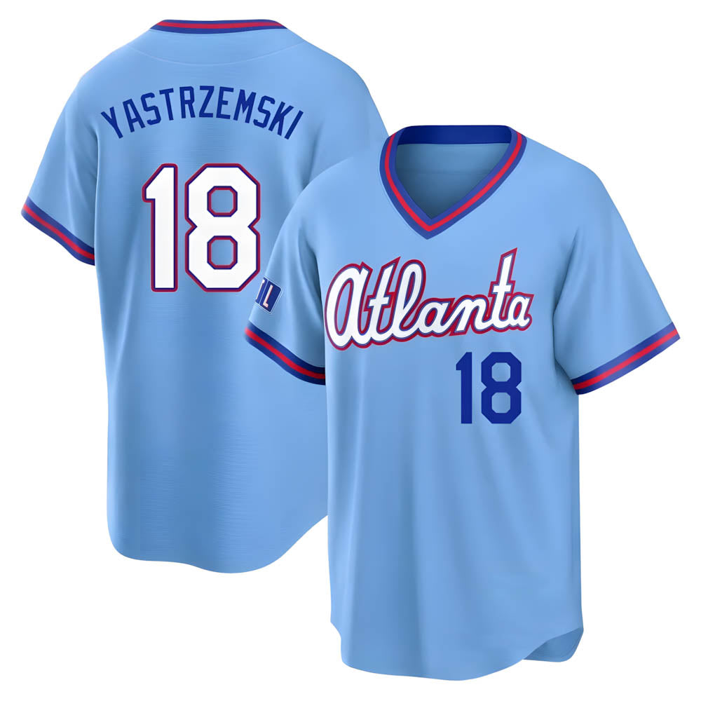 Perkns A.Braves #18 Mike Yastrzemski player Blue Limited Powder 2026 City Connect Stadium Stitched Jerseys