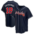 Perkns A.Braves #18 Mike Yastrzemski player Navy Replica Alternate Stitched Jerseys