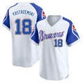 Perkns A.Braves #18 Mike Yastrzemski player White Limited Throwback Cooperstown Collection Stitched Jerseys