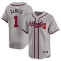 Perkns A.Braves #1 Ozzie Albies Player Gray Vapor Premier City Connect Premium Stitched Jerseys