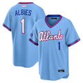 Perkns A.Braves #1 Ozzie Albies Player Powder Blue 2026 City Connect T shirt Stitched Jerseys