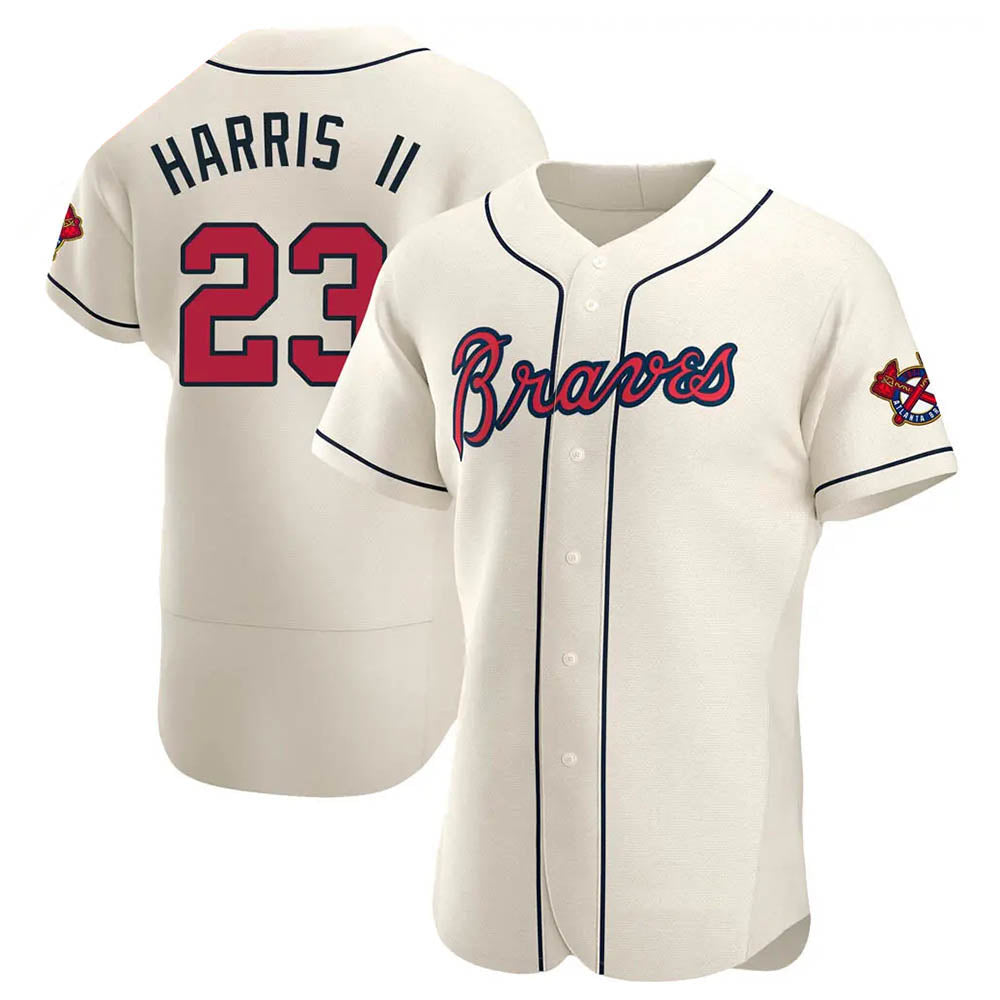 Perkns A.Braves #23 Michael Harris II player Cream Authentic Alternate Stitched Jerseys