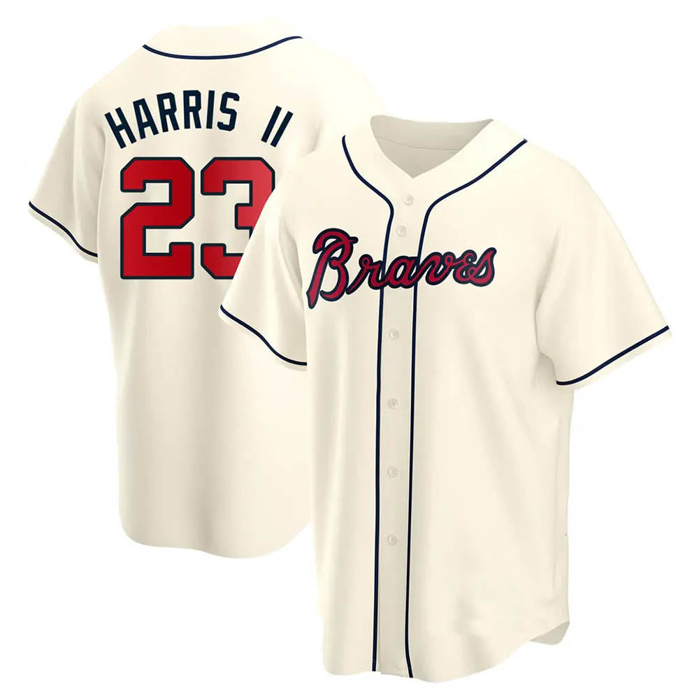 Perkns A.Braves #23 Michael Harris II player Cream Replica Alternate Stitched Jerseys