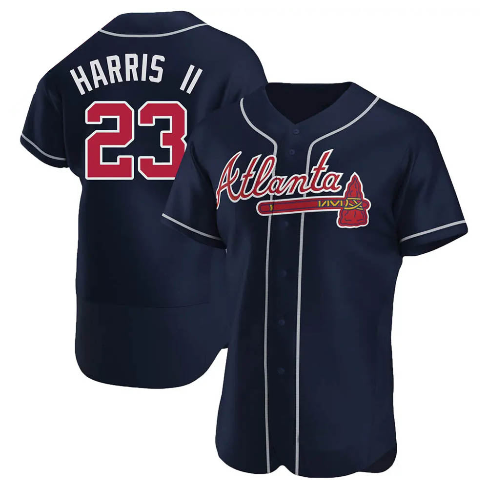 Perkns A.Braves #23 Michael Harris II player Navy Authentic Alternate Stitched Jerseys