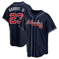 Perkns A.Braves #23 Michael Harris II player Navy Replica Alternate Stitched Jerseys