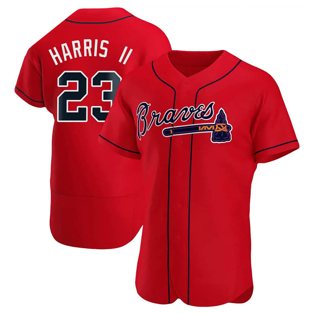 Perkns A.Braves #23 Michael Harris II player Red Authentic Alternate Stitched Jerseys