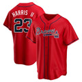 Perkns A.Braves #23 Michael Harris II player Red Replica Alternate Stitched Jerseys