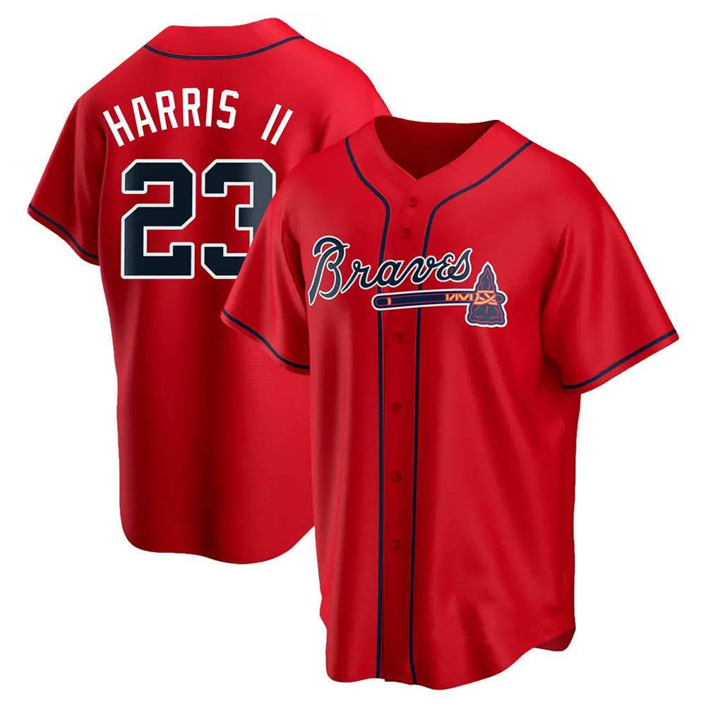 Perkns A.Braves #23 Michael Harris II player Red Replica Alternate Stitched Jerseys