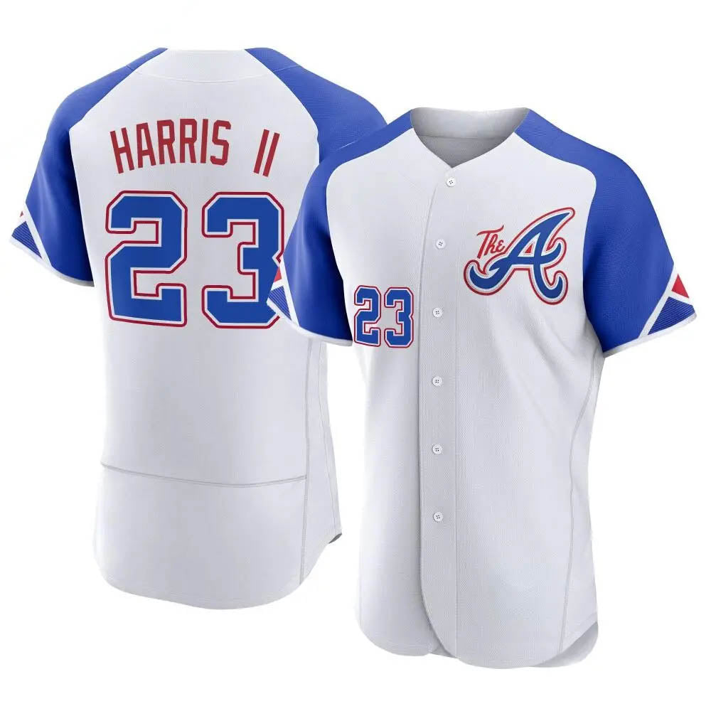 Perkns A.Braves #23 Michael Harris II player White Authentic City Connect Stitched Jerseys