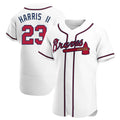 Perkns A.Braves #23 Michael Harris II player White Authentic Home Stitched Jerseys