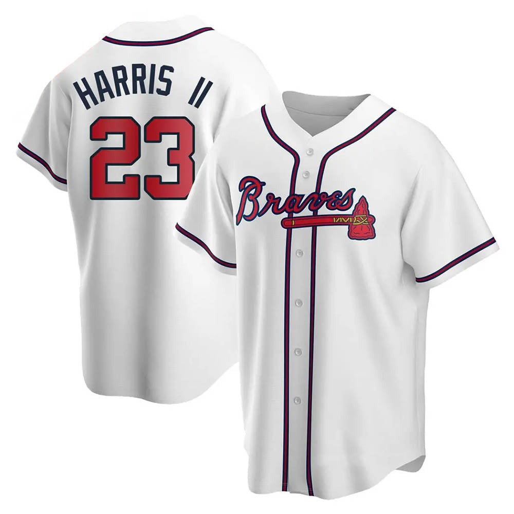 Perkns A.Braves #23 Michael Harris II player White Replica Home Stitched Jerseys