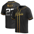 Perkns A.Braves #27 Austin Riley Player Black&Gold Replica en Alternate Stitched Jerseys