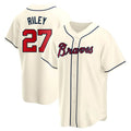 Perkns A.Braves #27 Austin Riley Player Cream Replica Alternate Stitched Jerseys