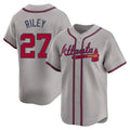 Perkns A.Braves #27 Austin Riley Player Gray Limited Away Stitched Jerseys