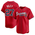 Perkns A.Braves #27 Austin Riley Player Red Limited Alternate Stitched Jerseys