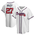 Perkns A.Braves #27 Austin Riley Player White Replica Home Stitched Jerseys
