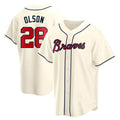 Perkns A.Braves #28 Matt Olson Player Cream Replica Alternate Stitched Jerseys