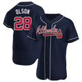 Perkns A.Braves #28 Matt Olson Player Navy Authentic Alternate Stitched Jerseys