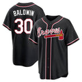 Perkns A.Braves #30 Drake Baldwin player Black Replica Fashion Out Stitched Jerseys