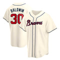 Perkns A.Braves #30 Drake Baldwin player Cream Replica Alternate Stitched Jerseys