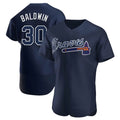 Perkns A.Braves #30 Drake Baldwin player Navy Authentic Alternate Team Stitched Jerseys