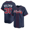 Perkns A.Braves #30 Drake Baldwin player Navy Limited Alternate Stitched Jerseys
