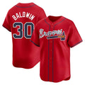 Perkns A.Braves #30 Drake Baldwin player Red Limited Alternate Stitched Jerseys