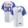 Perkns A.Braves #30 Drake Baldwin player White City Connect Stitched Jerseys