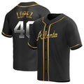 Perkns A.Braves #40 Reynaldo Lopez player Black & Gold Replica en Alternate Stitched Jerseys