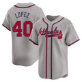 Perkns A.Braves #40 Reynaldo Lopez player Gray Limited Away Stitched Jerseys