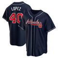 Perkns A.Braves #40 Reynaldo Lopez player Navy Replica Alternate Stitched Jerseys