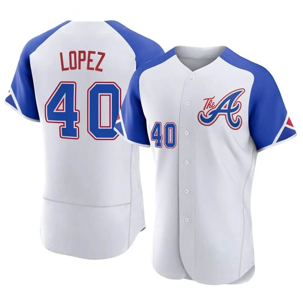 Perkns A.Braves #40 Reynaldo Lopez player White Authentic City Connect Stitched Jerseys
