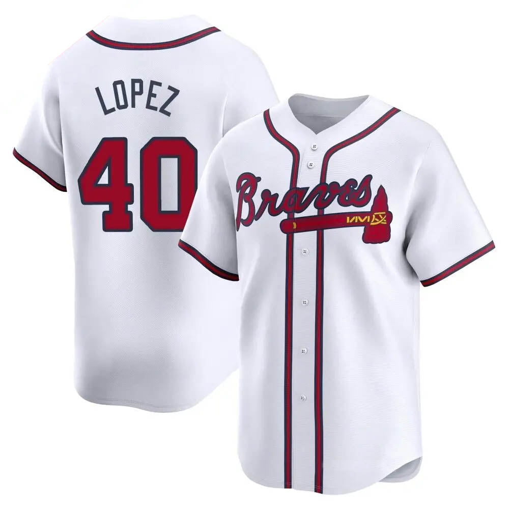 Perkns A.Braves #40 Reynaldo Lopez player White Limited Home Stitched Jerseys