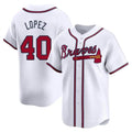 Perkns A.Braves #40 Reynaldo Lopez player White Limited Home Stitched Jerseys