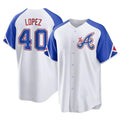 Perkns A.Braves #40 Reynaldo Lopez player White Replica City Connect Stitched Jerseys