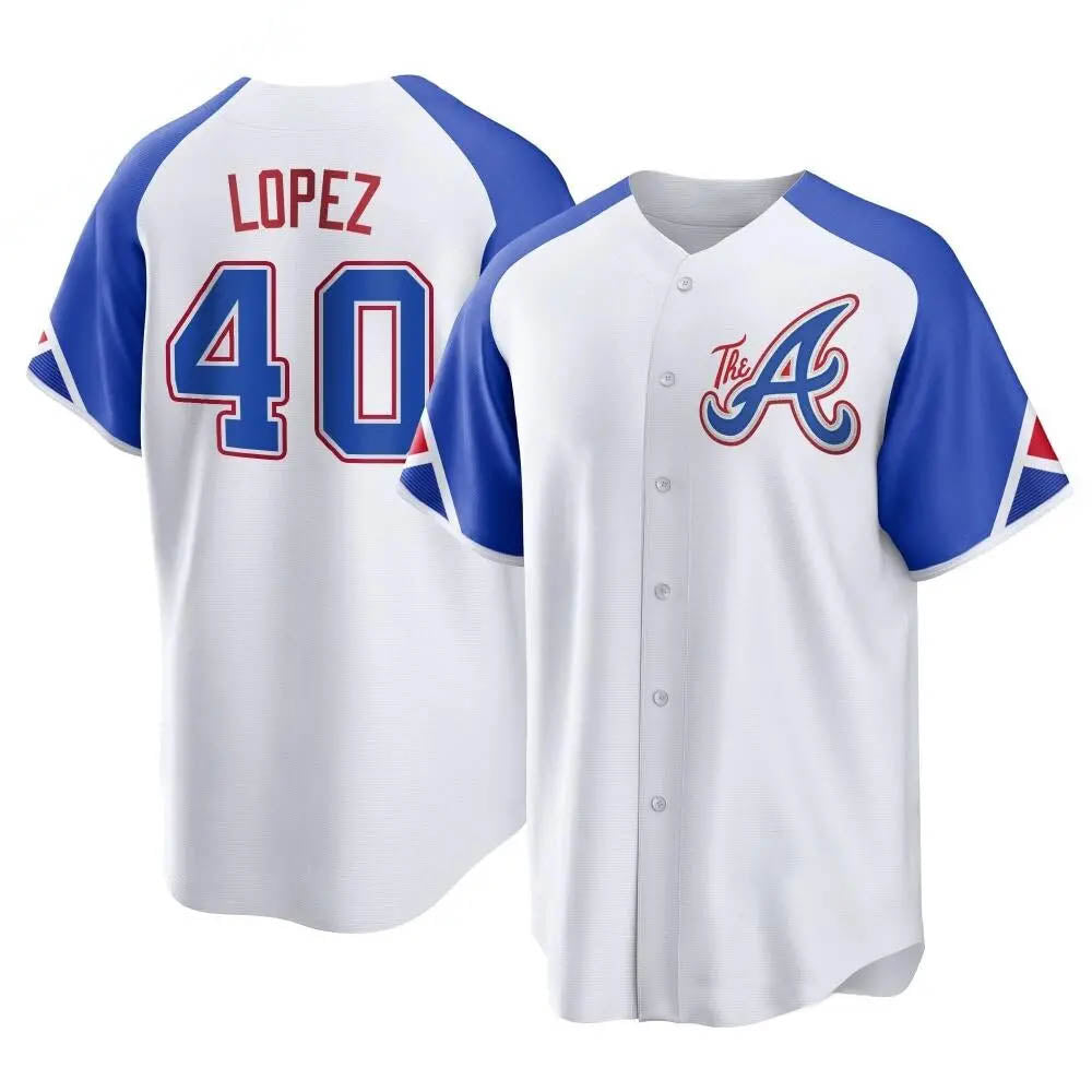 Perkns A.Braves #40 Reynaldo Lopez player White Replica City Connect Stitched Jerseys