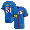 Perkns A.Braves #51 Chris Sale Player Blue National League Limited Stitched Jerseys