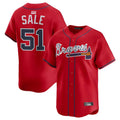 Perkns A.Braves #51 Chris Sale Player Red Alternate Limited Stitched Jerseys