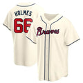 Perkns A.Braves #66 Grant Holmes Player Cream Replica Alternate Stitched Jerseys