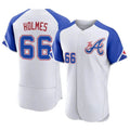 Perkns A.Braves #66 Grant Holmes Player White Authentic City Connect Stitched Jerseys