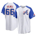 Perkns A.Braves #66 Grant Holmes Player White Replica City Connect Stitched Jerseys