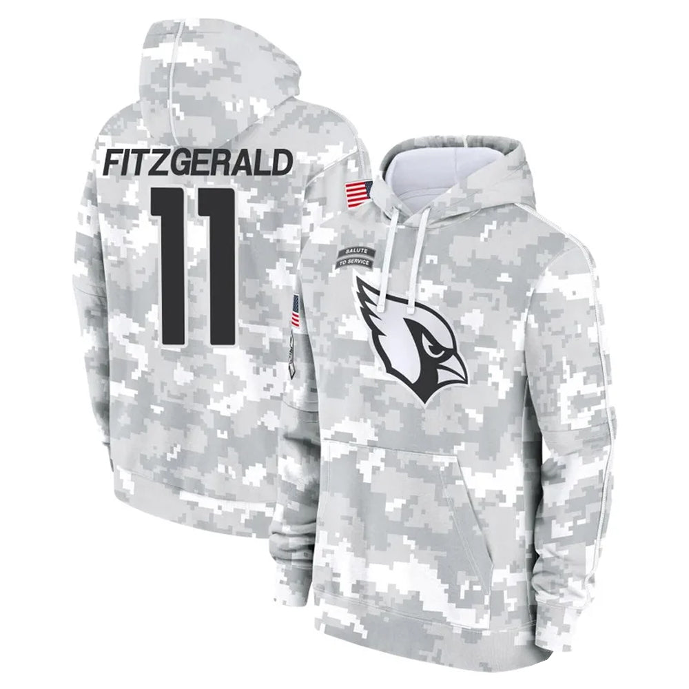 Perkns A.Cardinals #11 Larry Fitzgerald Player Arctic Camo Salute to Service Limited Hoodie Stitched Jerseys