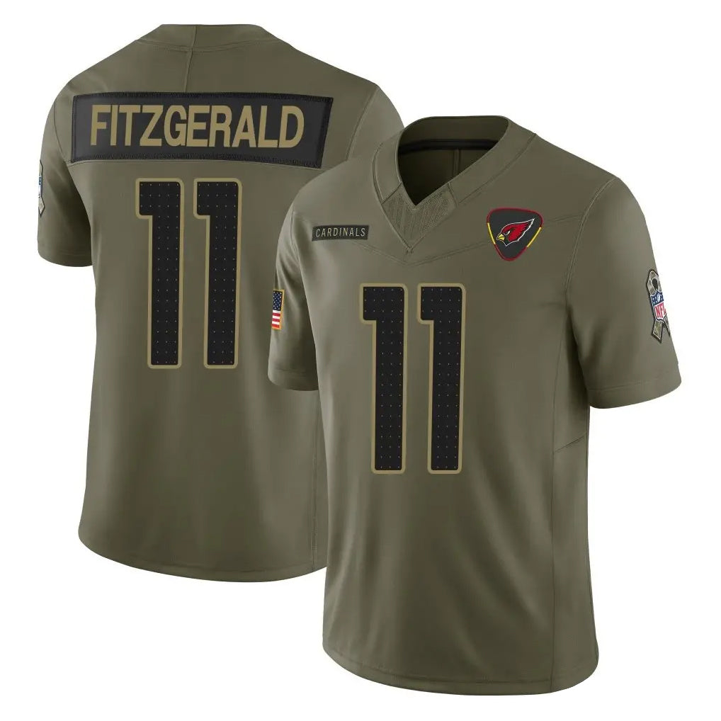 Perkns A.Cardinals #11 Larry Fitzgerald Player Olive Salute To Service Limited Home Game Stitched Jerseys