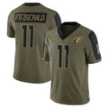 Perkns A.Cardinals #11 Larry Fitzgerald Player Salute To Service Olive Stitched Jerseys