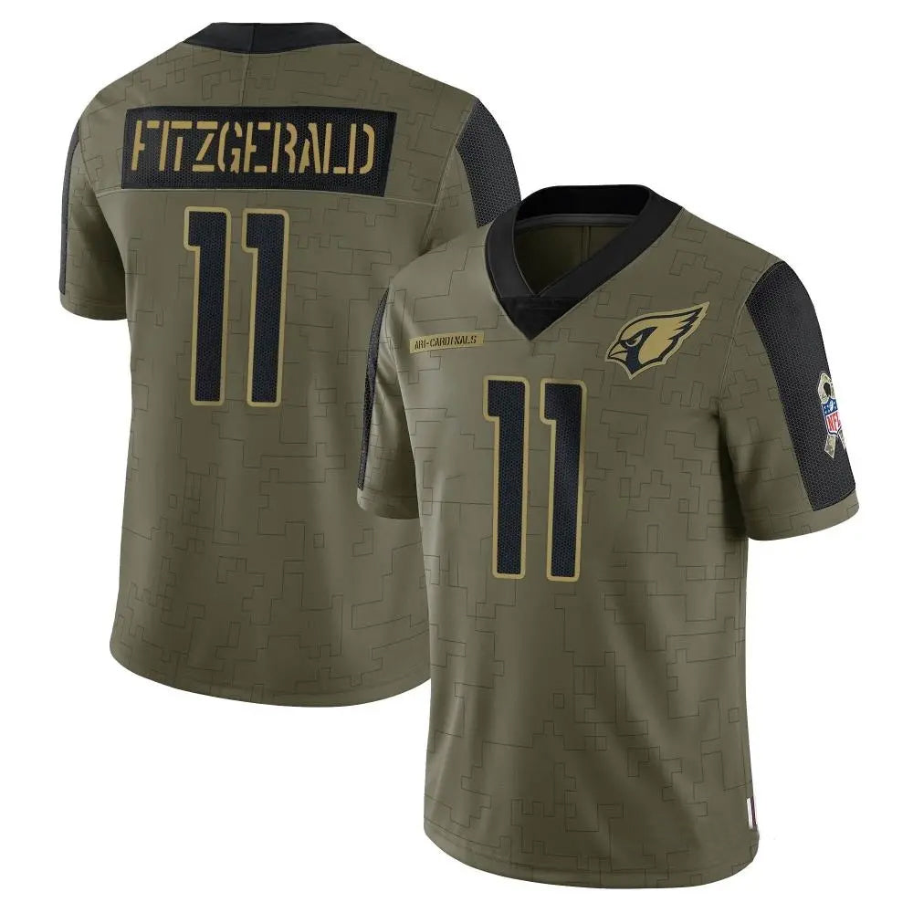 Perkns A.Cardinals #11 Larry Fitzgerald Player Salute To Service Olive Stitched Jerseys